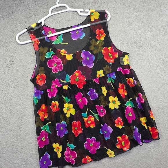 Vintage Prego Babydoll Top Maternity L Micromesh See Thru Boho‎ Hippie Indie 90s - Picture 1 of 14